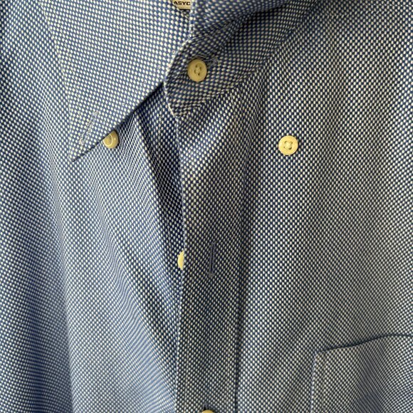 Peter Millar Nanoluxe Easy Care Long Sleeve Dress Shirt - Blue Patterned-XXL - Picture 4 of 12